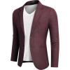 COOFANDY Men’s Blazer Casual Two Buttons Sport Coats Lightweight Suit Jacket(Dark Red)