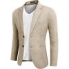 COOFANDY Men’s Blazer Casual Two Buttons Sport Coats Lightweight Suit Jacket(Light Khaki)