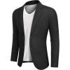 COOFANDY Men’s Blazer Casual Two Buttons Sport Coats Lightweight Suit Jacket(Solid Color Blazer – Black)