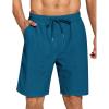 COOFANDY Mens Casual Beach Shorts Summer Elastic Waist Shorts Lightweight Drawstring Golf Shorts(Lake Blue)