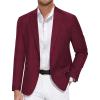 COOFANDY Men’s Casual Blazer One Button Sport Coat Slim Fit Lightweight Suit Blazer Jacket(Dark Red)