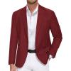COOFANDY Men’s Casual Blazer One Button Sport Coat Slim Fit Lightweight Suit Blazer Jacket(Wine Red)