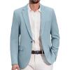 COOFANDY Men’s Casual Blazer Slim Fit Lightweight Sport Coats One Button Suit Jacket Dress Blazer Jackets(Light Blue)