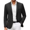 COOFANDY Mens Casual Blazer Slim Fit Suit Jacket Lightweight Knit Sport Coat Two Button Blazer Jacket(Black)