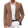COOFANDY Mens Casual Blazer Slim Fit Suit Jacket Lightweight Knit Sport Coat Two Button Blazer Jacket(Brown)