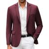 COOFANDY Mens Casual Blazer Slim Fit Suit Jacket Lightweight Knit Sport Coat Two Button Blazer Jacket(Burgundy)