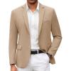 COOFANDY Mens Casual Blazer Slim Fit Suit Jacket Lightweight Knit Sport Coat Two Button Blazer Jacket(Khaki)