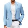COOFANDY Mens Casual Blazer Slim Fit Suit Jacket Lightweight Knit Sport Coat Two Button Blazer Jacket(Light Blue)