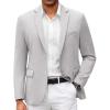 COOFANDY Mens Casual Blazer Slim Fit Suit Jacket Lightweight Knit Sport Coat Two Button Blazer Jacket(Light Grey)