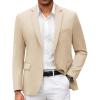 COOFANDY Mens Casual Blazer Slim Fit Suit Jacket Lightweight Knit Sport Coat Two Button Blazer Jacket(Light Khaki)