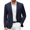 COOFANDY Mens Casual Blazer Slim Fit Suit Jacket Lightweight Knit Sport Coat Two Button Blazer Jacket(Navy Blue)