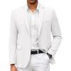 COOFANDY Mens Casual Blazer Slim Fit Suit Jacket Lightweight Knit Sport Coat Two Button Blazer Jacket(White)