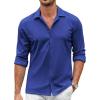 COOFANDY Men’s Casual Button Down Shirt Wrinkle Free Shirts Long Sleeve Dress Shirt(Classic Blue)