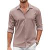 COOFANDY Men’s Casual Button Down Shirt Wrinkle Free Shirts Long Sleeve Dress Shirt(Mauve)
