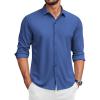 COOFANDY Men’s Casual Button Down Shirt Wrinkle Free Shirts Long Sleeve Dress Shirt(Royal Blue)