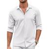COOFANDY Men’s Casual Button Down Shirt Wrinkle Free Shirts Long Sleeve Dress Shirt(White)