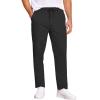 COOFANDY Men’s Casual Cotton Pants Regular Fit Elastic Waist Drawstring Twill Pants Straight Leg Chino Pants(Black)