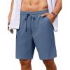 COOFANDY Men’s Casual Drawstring Shorts Lightweight Elastic Waist Walking Shorts with Pockets(Blue)