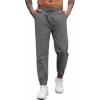 COOFANDY Men’s Casual Joggers Pants Cotton Elastic Waist Drawstring Chino Pants Hiking Outdoor Track Sweatpants(Drak Grey)