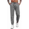COOFANDY Men’s Casual Joggers Pants Cotton Elastic Waist Drawstring Chino Pants Hiking Outdoor Track Sweatpants(Light Grey)