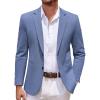 COOFANDY Men’s Casual Knit Blazer Two Button Lightweight Sport Coats Suit Jacket(Blue)