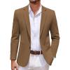 COOFANDY Men’s Casual Knit Blazer Two Button Lightweight Sport Coats Suit Jacket(Brown)
