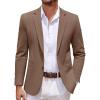 COOFANDY Men’s Casual Knit Blazer Two Button Lightweight Sport Coats Suit Jacket(Coffee)