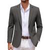 COOFANDY Men’s Casual Knit Blazer Two Button Lightweight Sport Coats Suit Jacket(Dark Grey)