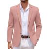 COOFANDY Men’s Casual Knit Blazer Two Button Lightweight Sport Coats Suit Jacket(Pink)