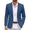 COOFANDY Men’s Casual Knit Blazer Two Button Lightweight Sport Coats Suit Jacket(Royal Blue)