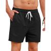 COOFANDY Mens Casual Shorts 5″ Elastic Drawstring Shorts Summer Beach Athletic Shorts(Black)