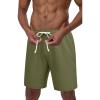 COOFANDY Men’s Casual Shorts Drawstring Summer Beach Shorts Lightweight Elastic Waist Vacation Short with Pockets(Army Green)