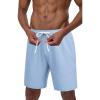COOFANDY Men’s Casual Shorts Drawstring Summer Beach Shorts Lightweight Elastic Waist Vacation Short with Pockets(Blue)