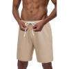 COOFANDY Men’s Casual Shorts Drawstring Summer Beach Shorts Lightweight Elastic Waist Vacation Short with Pockets(Khaki)