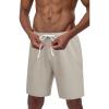 COOFANDY Men’s Casual Shorts Drawstring Summer Beach Shorts Lightweight Elastic Waist Vacation Short with Pockets(Light Gray)