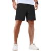 COOFANDY Men’s Casual Shorts Waffle Elastic Waist Drawstring Shorts Lightweight Summer Beach Shorts(Black)