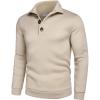 COOFANDY Men’s Casual Slim Fit Pullover Sweater Knitted Thermal Sweatshirt(Apricot)