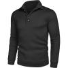 COOFANDY Men’s Casual Slim Fit Pullover Sweater Knitted Thermal Sweatshirt(Black)