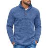 COOFANDY Men’s Casual Slim Fit Pullover Sweater Knitted Thermal Sweatshirt(Blue)