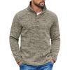 COOFANDY Men’s Casual Slim Fit Pullover Sweater Knitted Thermal Sweatshirt(Khaki)