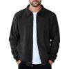 COOFANDY Men’s Casual Suede Bomber Jacket Lightweight Full Zip Up Jackets Vintage Faux Leather Jacket(Black)