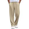 COOFANDY Mens Casual Sweatpants Open Bottom Lounge Pants Lightweight Baggy Workout Yoga Track Pants(Khaki)