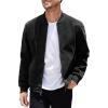 COOFANDY Men’s Casual Varsity Jacket Vintage Lightweight Suede Bomber Jackets(Black)
