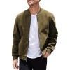 COOFANDY Men’s Casual Varsity Jacket Vintage Lightweight Suede Bomber Jackets(Green)