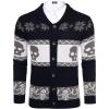 COOFANDY Men’s Christmas Cardigans Ugly Xmas Sweaters Reindeer Snowflake Shawl Collar Knitted Cardigan Sweater(Skeleton)