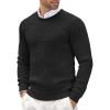 COOFANDY Men’s Crew Neck Sweater Slim Fit Lightweight Sweatshirts Knitted Pullover for Casual Or Dressy Wear(A-black)