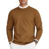 COOFANDY Men’s Crew Neck Sweater Slim Fit Lightweight Sweatshirts Knitted Pullover for Casual Or Dressy Wear(Brown)