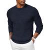 COOFANDY Men’s Crew Neck Sweater Slim Fit Lightweight Sweatshirts Knitted Pullover for Casual Or Dressy Wear(Navy Blue)