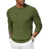 COOFANDY Men’s Crew Neck Sweater Slim Fit Lightweight Sweatshirts Knitted Pullover for Casual Or Dressy Wear(Seaweed Green)