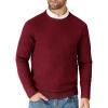 COOFANDY Mens Crew Neck Sweaters Long Sleeve Lightweight Knit Dress Pullover Sweaters(Dark Red)